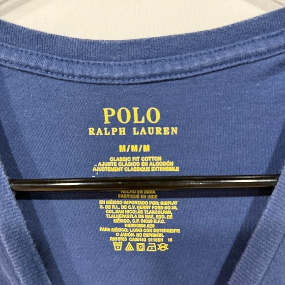 Polo Ralph Lauren T-Shirt Men's M Blue Classic Fit Cotton Pony Logo Tee - Picture 3 of 5